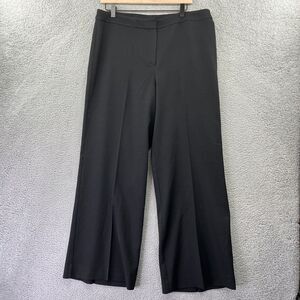 St. John Caviar Pants 12 Large Wide Leg Zip Up Black Formal Dress Career Modern